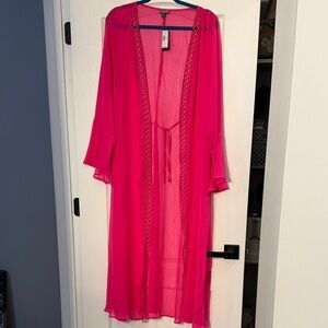 Torrid Hot Pink Sheer Kimono NWT
